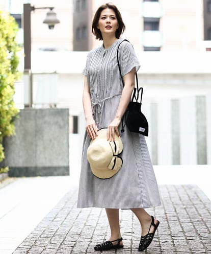 OLEGD14109 eur3 【WEB先行販売】【大きいサイズ/a.v.v×eur3】ピンタックワンピース