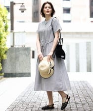 OLEGD14109 eur3(エウルキューブ) 【WEB先行販売】【大きいサイズ/a.v.v×eur3】ピンタックワンピース ネイビー