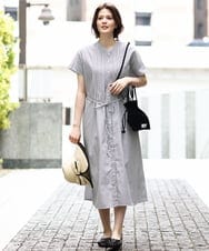 OLEGD14109 eur3(エウルキューブ) 【WEB先行販売】【大きいサイズ/a.v.v×eur3】ピンタックワンピース ネイビー