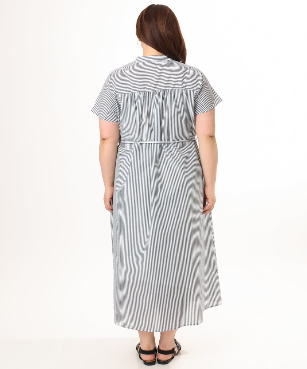 OLEGD14109 eur3(エウルキューブ) 【WEB先行販売】【大きいサイズ/a.v.v×eur3】ピンタックワンピース ネイビー