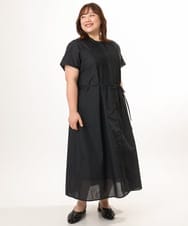 OLEGD14109 eur3(エウルキューブ) 【WEB先行販売】【大きいサイズ/a.v.v×eur3】ピンタックワンピース ブラック
