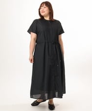 OLEGD14109 eur3(エウルキューブ) 【WEB先行販売】【大きいサイズ/a.v.v×eur3】ピンタックワンピース ブラック