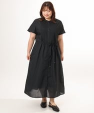 OLEGD14109 eur3(エウルキューブ) 【WEB先行販売】【大きいサイズ/a.v.v×eur3】ピンタックワンピース ブラック