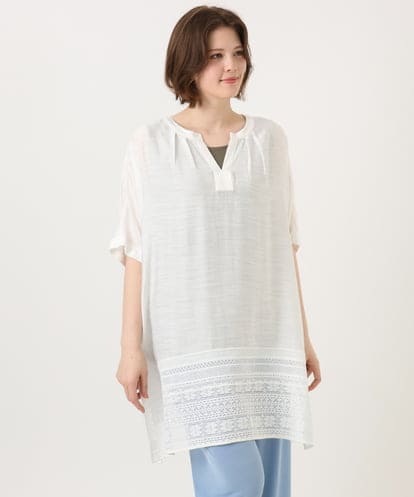 OLEGD17119 eur3 【WEB先行販売】【大きいサイズ】裾レースチュニック