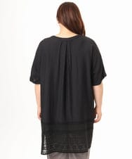 OLEGD17119 eur3(エウルキューブ) 【WEB先行販売】【大きいサイズ】裾レースチュニック ブラック