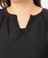 OLEGD17119 eur3(エウルキューブ) 【WEB先行販売】【大きいサイズ】裾レースチュニック ブラック
