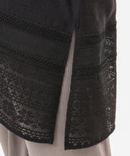 OLEGD17119 eur3(エウルキューブ) 【WEB先行販売】【大きいサイズ】裾レースチュニック ブラック