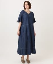OLEGD22119 eur3(エウルキューブ) 【大きいサイズ】デニムワンピース ネイビー