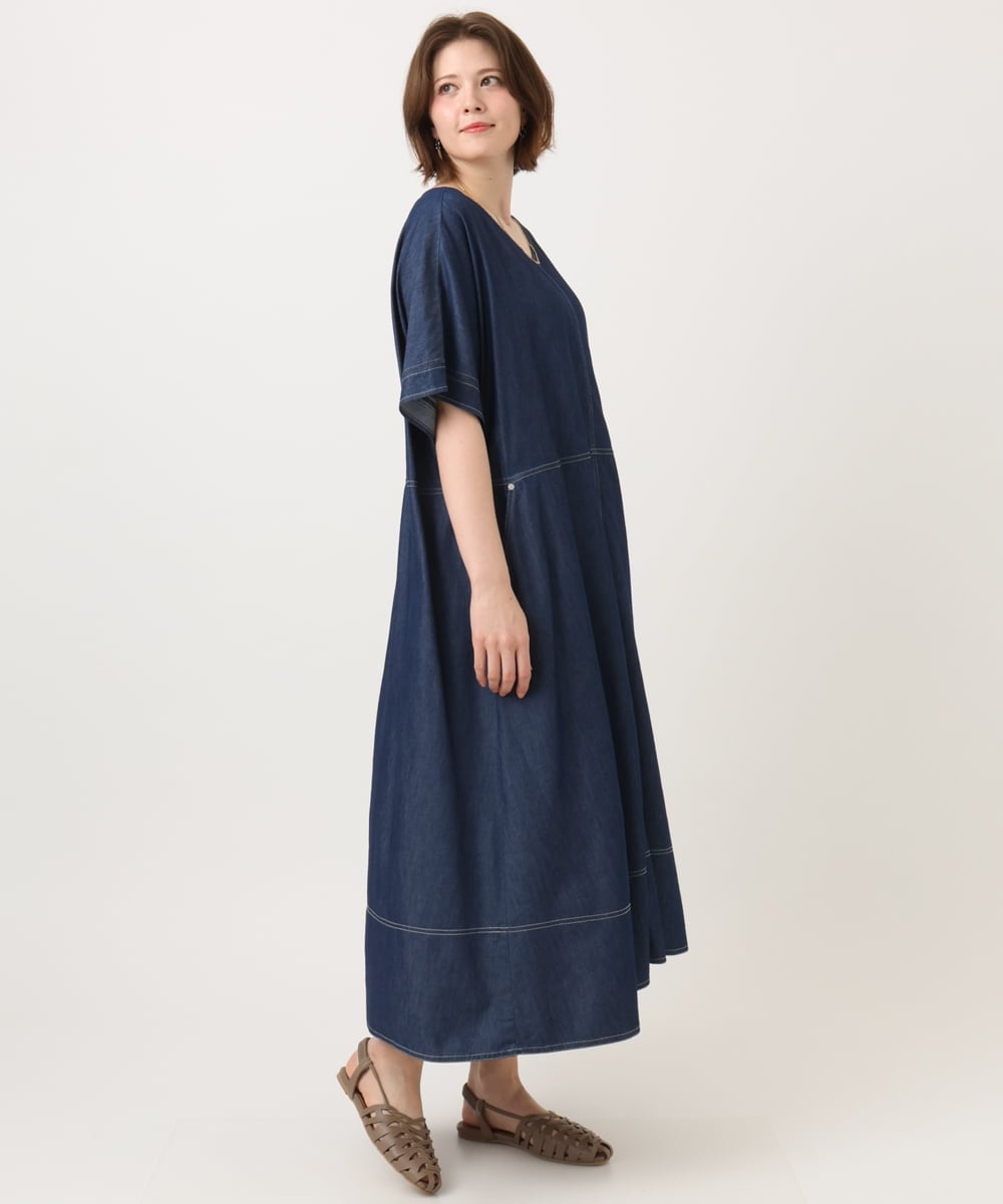 OLEGD22119 eur3(エウルキューブ) 【大きいサイズ】デニムワンピース ネイビー