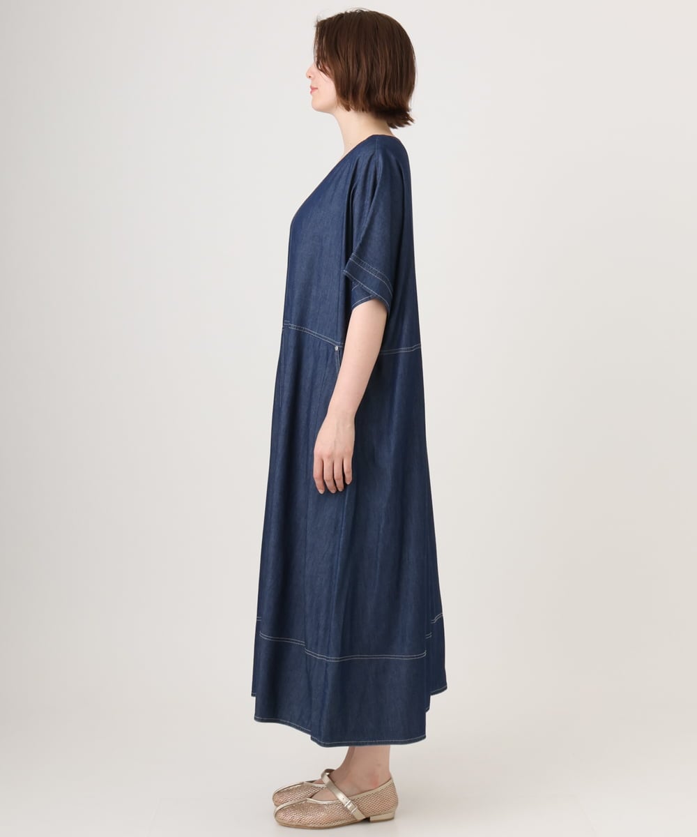 OLEGD22119 eur3(エウルキューブ) 【大きいサイズ】デニムワンピース ネイビー