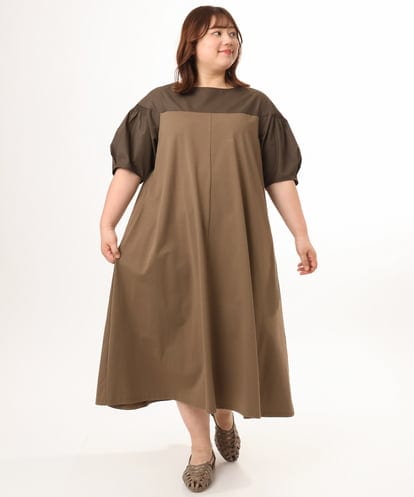 OLEGD24129 eur3 【WEB先行販売】【大きいサイズ】切り替えコンビワンピース