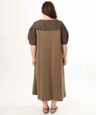 OLEGD24129 eur3(エウルキューブ) 【WEB先行販売】【大きいサイズ】切り替えコンビワンピース モカ