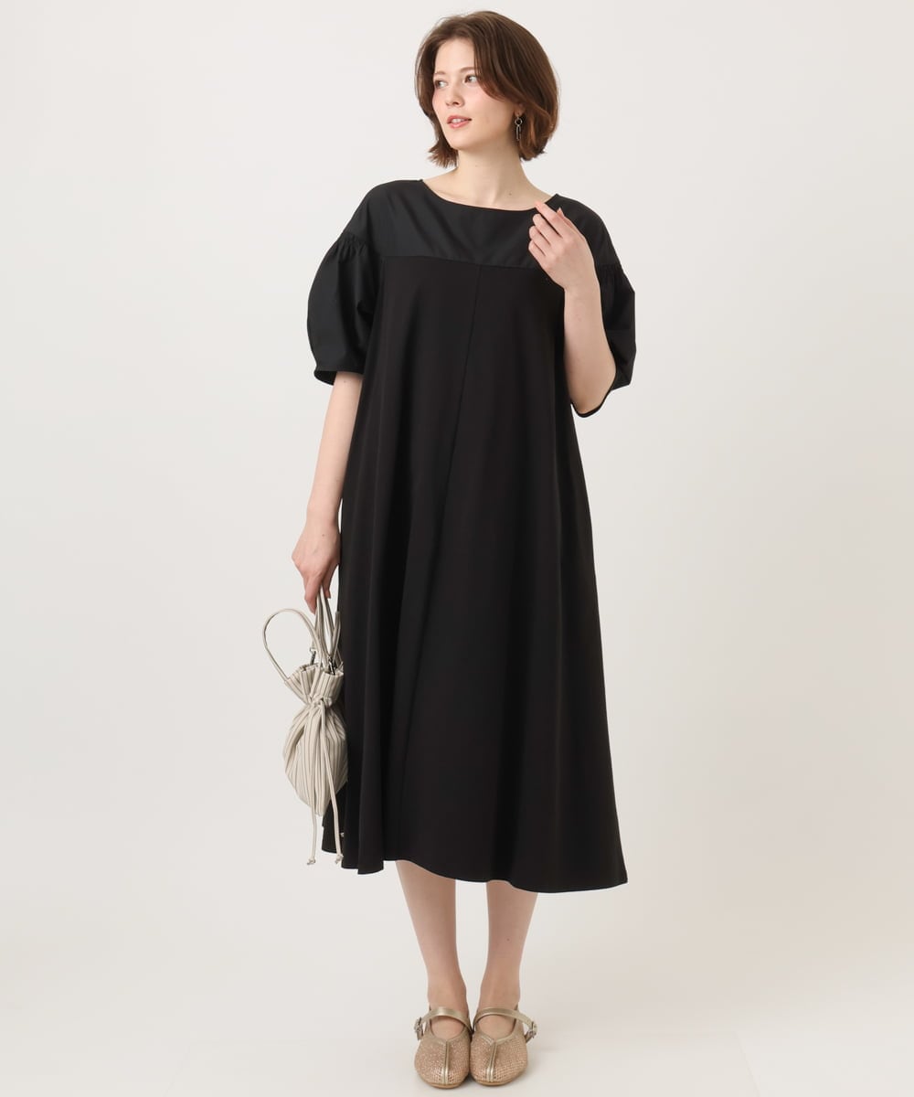 OLEGD24129 eur3(エウルキューブ) 【WEB先行販売】【大きいサイズ】切り替えコンビワンピース ブラック