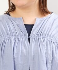 OLEGS34130 eur3(エウルキューブ) 【大きいサイズ/2点セット】シアーボレロ＆Aラインワンピース ライトブルー(50)