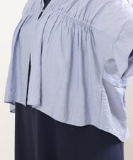 OLEGS34130 eur3(エウルキューブ) 【大きいサイズ/2点セット】シアーボレロ＆Aラインワンピース ライトブルー(50)