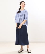 OLEGS34130 eur3(エウルキューブ) 【大きいサイズ/2点セット】シアーボレロ＆Aラインワンピース ライトブルー(50)