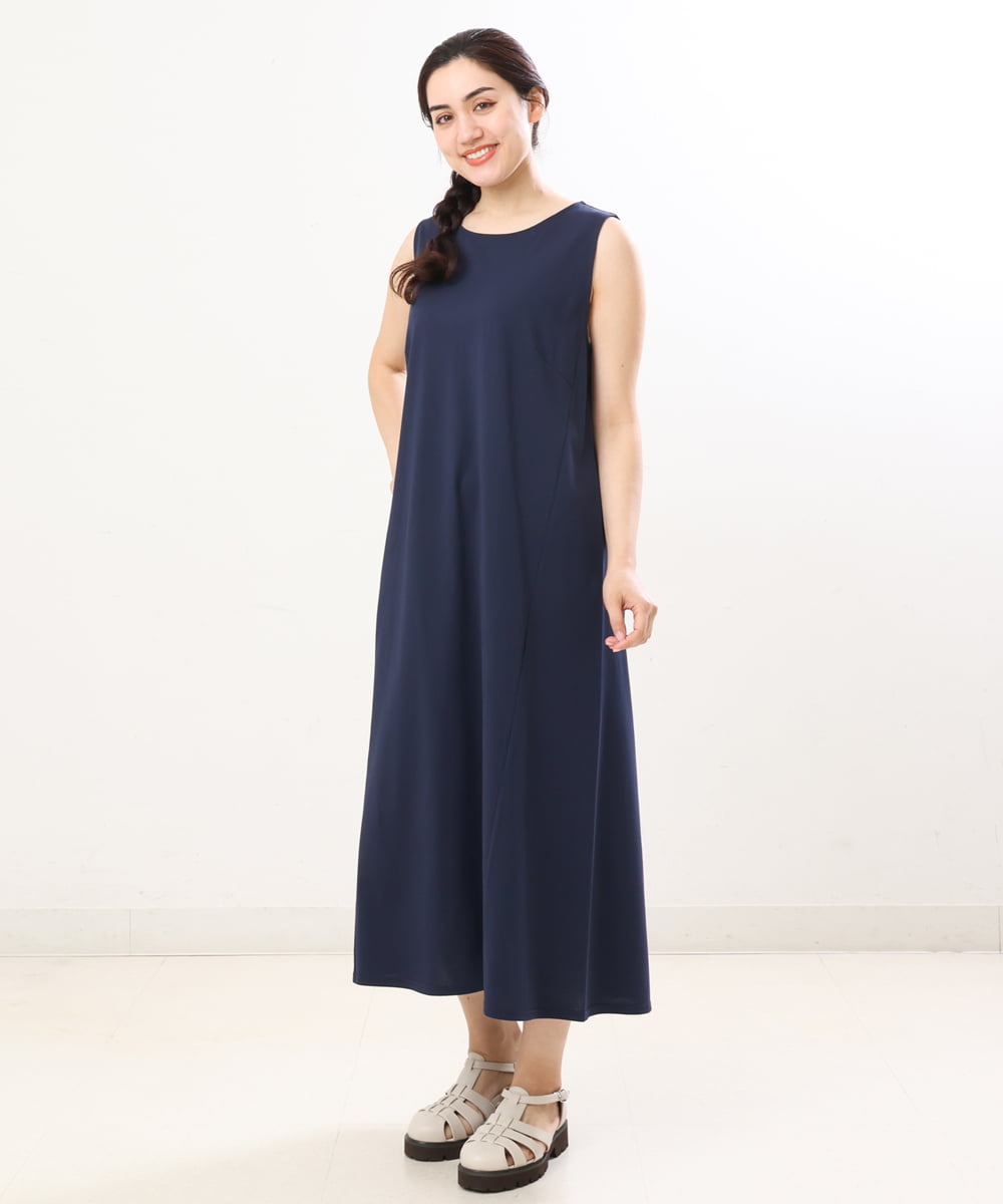 OLEGS34130 eur3(エウルキューブ) 【大きいサイズ/2点セット】シアーボレロ＆Aラインワンピース ライトブルー(50)