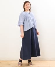 OLEGS34130 eur3(エウルキューブ) 【大きいサイズ/2点セット】シアーボレロ＆Aラインワンピース ライトブルー(50)