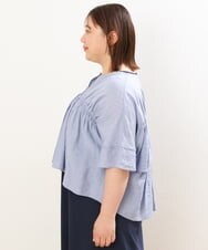 OLEGS34130 eur3(エウルキューブ) 【大きいサイズ/2点セット】シアーボレロ＆Aラインワンピース ライトブルー(50)