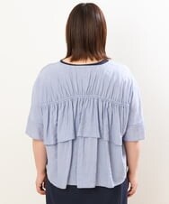 OLEGS34130 eur3(エウルキューブ) 【大きいサイズ/2点セット】シアーボレロ＆Aラインワンピース ライトブルー(50)