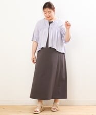 OLEGS34130 eur3(エウルキューブ) 【大きいサイズ/2点セット】シアーボレロ＆Aラインワンピース ラベンダー(60)