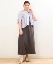 OLEGS34130 eur3(エウルキューブ) 【大きいサイズ/2点セット】シアーボレロ＆Aラインワンピース ラベンダー(60)
