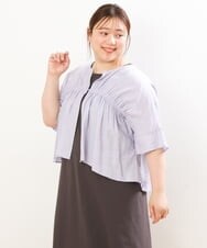 OLEGS34130 eur3(エウルキューブ) 【大きいサイズ/2点セット】シアーボレロ＆Aラインワンピース ラベンダー(60)