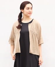 OLEGS34130 eur3(エウルキューブ) 【大きいサイズ/2点セット】シアーボレロ＆Aラインワンピース ベージュ(82)