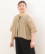 OLEGS34130 eur3(エウルキューブ) 【大きいサイズ/2点セット】シアーボレロ＆Aラインワンピース ベージュ(82)