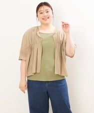 OLEGS34130 eur3(エウルキューブ) 【大きいサイズ/2点セット】シアーボレロ＆Aラインワンピース ベージュ(82)