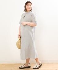 OLEGS37120 eur3(エウルキューブ) 【大きいサイズ/soso×eur3】ストライプシャツワンピース ブラック(94)