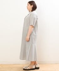 OLEGS37120 eur3(エウルキューブ) 【大きいサイズ/soso×eur3】ストライプシャツワンピース ブラック(94)