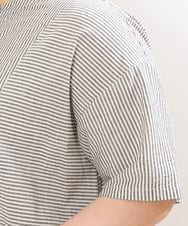 OLEGS37120 eur3(エウルキューブ) 【大きいサイズ/soso×eur3】ストライプシャツワンピース ブラック(94)