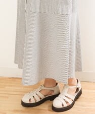 OLEGS37120 eur3(エウルキューブ) 【大きいサイズ/soso×eur3】ストライプシャツワンピース ブラック(94)