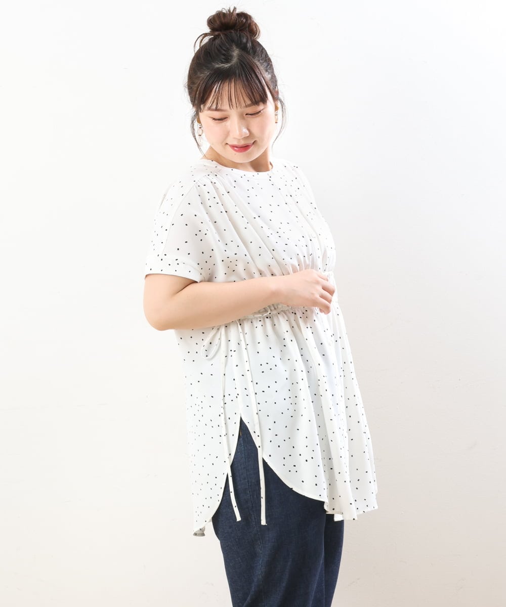 OLEGS43080 eur3(エウルキューブ) 【大きいサイズ/11号サイズあり】マルチWAYチュニック ホワイト(90)