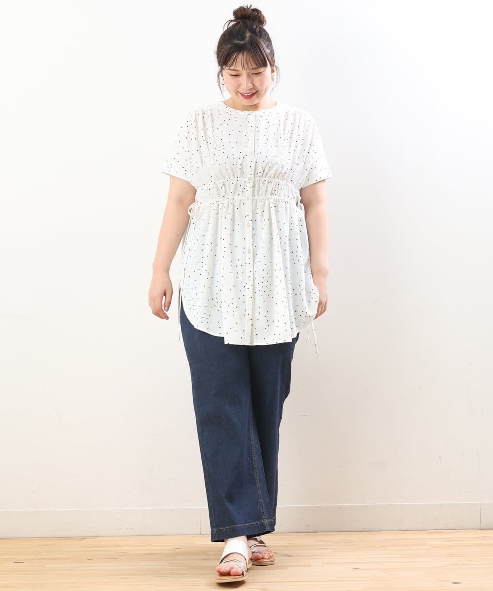 OLEGS43080 eur3(エウルキューブ) 【大きいサイズ/11号サイズあり】マルチWAYチュニック ホワイト(90)