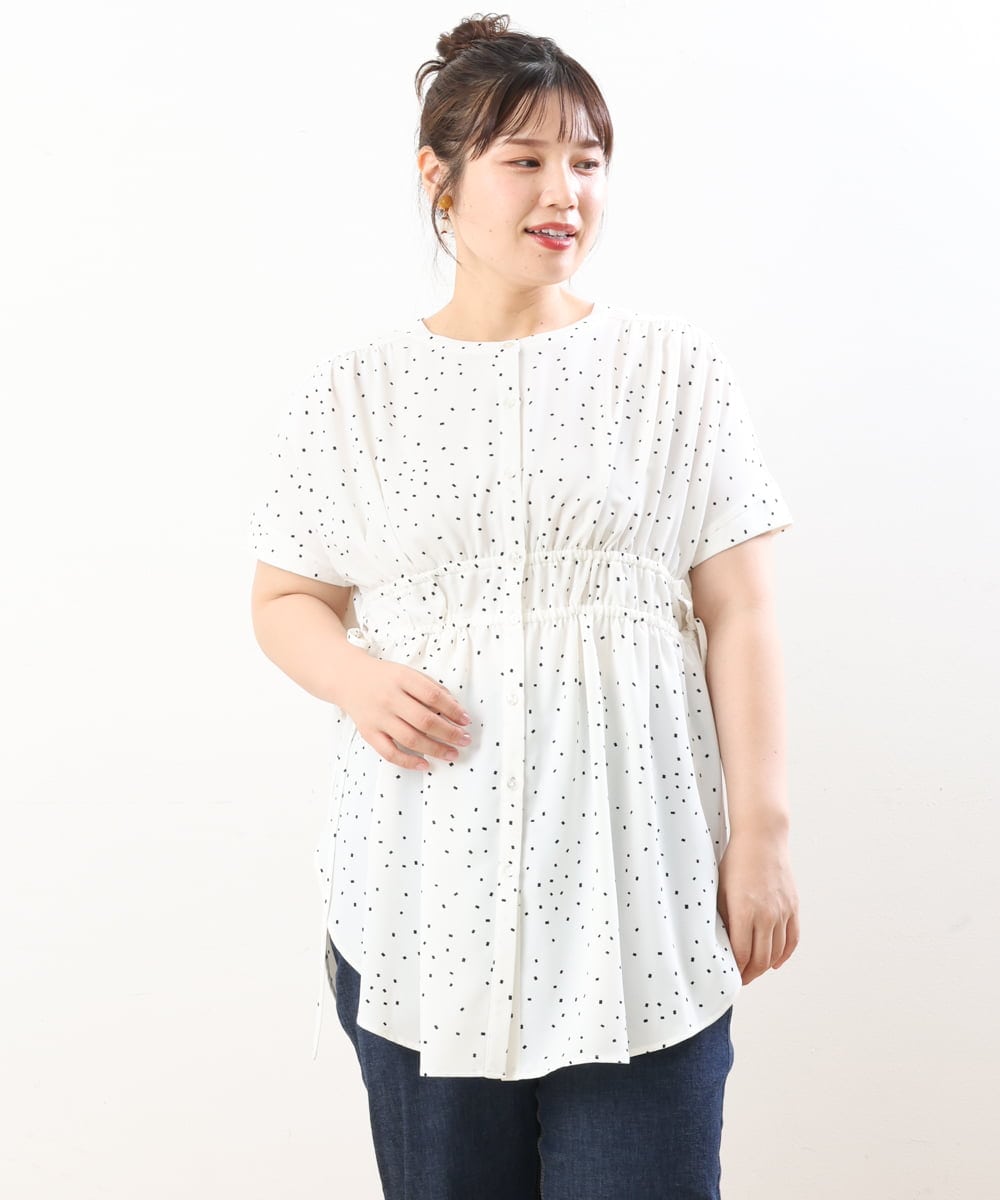 OLEGS43080 eur3(エウルキューブ) 【大きいサイズ/11号サイズあり】マルチWAYチュニック ホワイト(90)