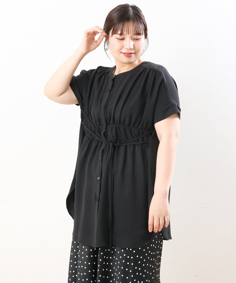 OLEGS43080 eur3(エウルキューブ) 【大きいサイズ/11号サイズあり】マルチWAYチュニック ブラック(94)