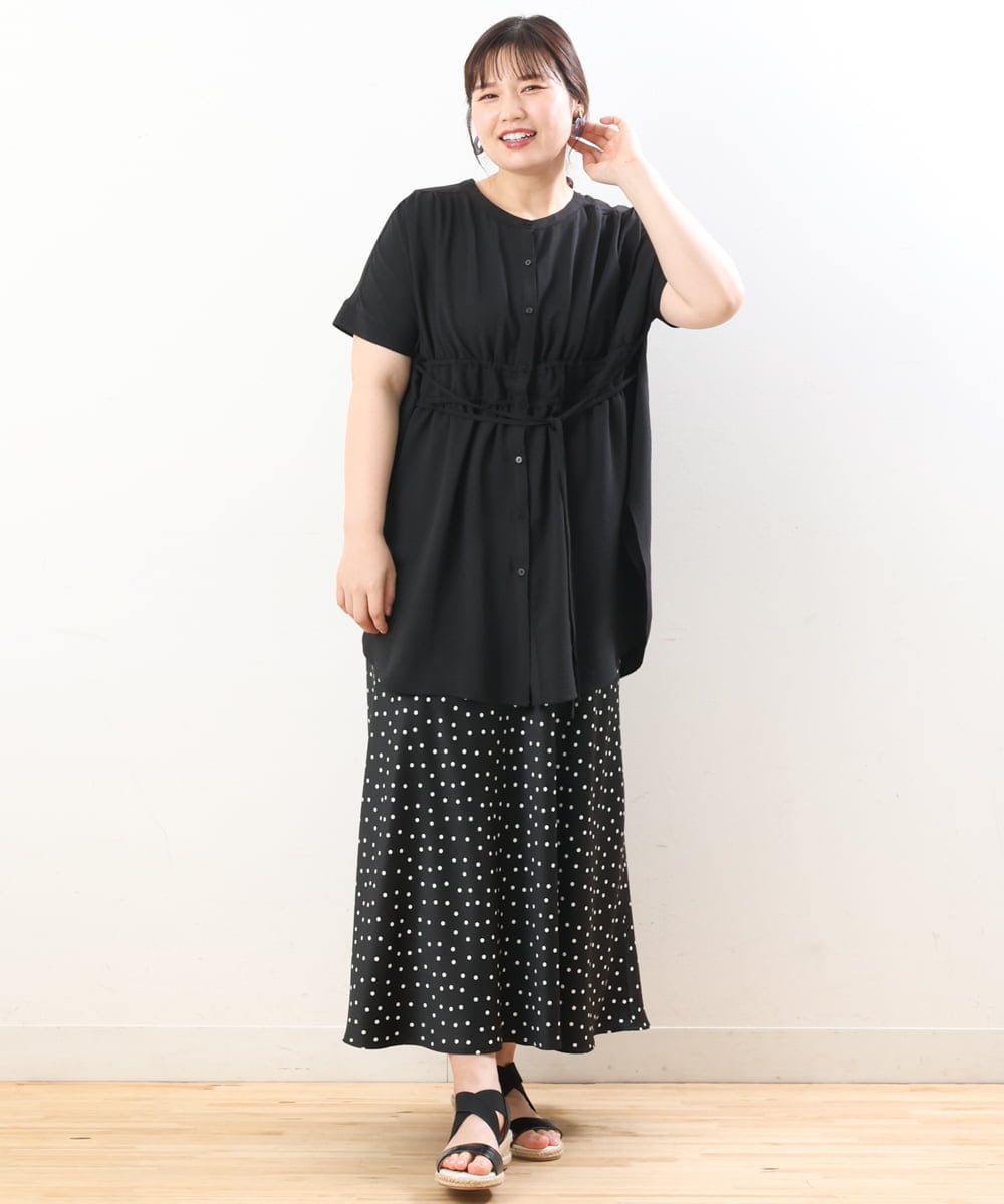 OLEGS43080 eur3(エウルキューブ) 【大きいサイズ/11号サイズあり】マルチWAYチュニック ブラック(94)