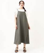 OLEGV07119 eur3(エウルキューブ) 【大きいサイズ】ポコポコキャミワンピース カーキ(36)