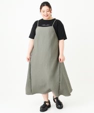 OLEGV07119 eur3(エウルキューブ) 【大きいサイズ】ポコポコキャミワンピース カーキ(36)