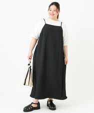 OLEGV07119 eur3(エウルキューブ) 【大きいサイズ】ポコポコキャミワンピース ブラック(94)