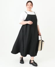 OLEGV07119 eur3(エウルキューブ) 【大きいサイズ】ポコポコキャミワンピース ブラック(94)