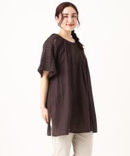 OLEGV27139 eur3(エウルキューブ) 【大きいサイズ】インド刺繍チュニック ブラウン(87）