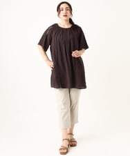 OLEGV27139 eur3(エウルキューブ) 【大きいサイズ】インド刺繍チュニック ブラウン(87）