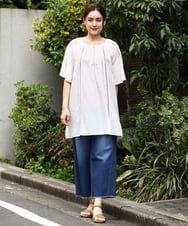 OLEGV27139 eur3(エウルキューブ) 【大きいサイズ】インド刺繍チュニック ホワイト(90)