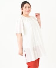 OLEGV27139 eur3(エウルキューブ) 【大きいサイズ】インド刺繍チュニック ホワイト(90)