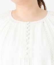 OLEGV27139 eur3(エウルキューブ) 【大きいサイズ】インド刺繍チュニック ホワイト(90)