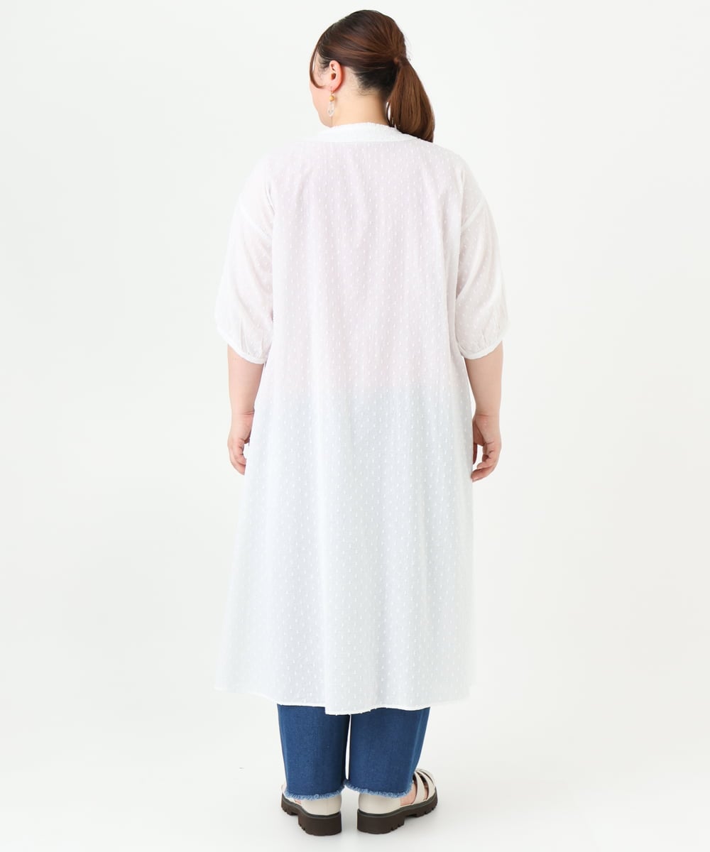 OLEGV28169 eur3(エウルキューブ) 【大きいサイズ】インド刺繍ワンピース ホワイト(90)