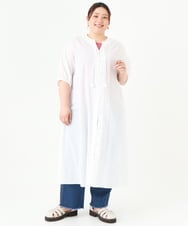 OLEGV28169 eur3(エウルキューブ) 【大きいサイズ】インド刺繍ワンピース ホワイト(90)